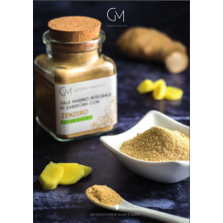 Unrefined Biologic sea salt + ginger 110gr Jar with cork cap