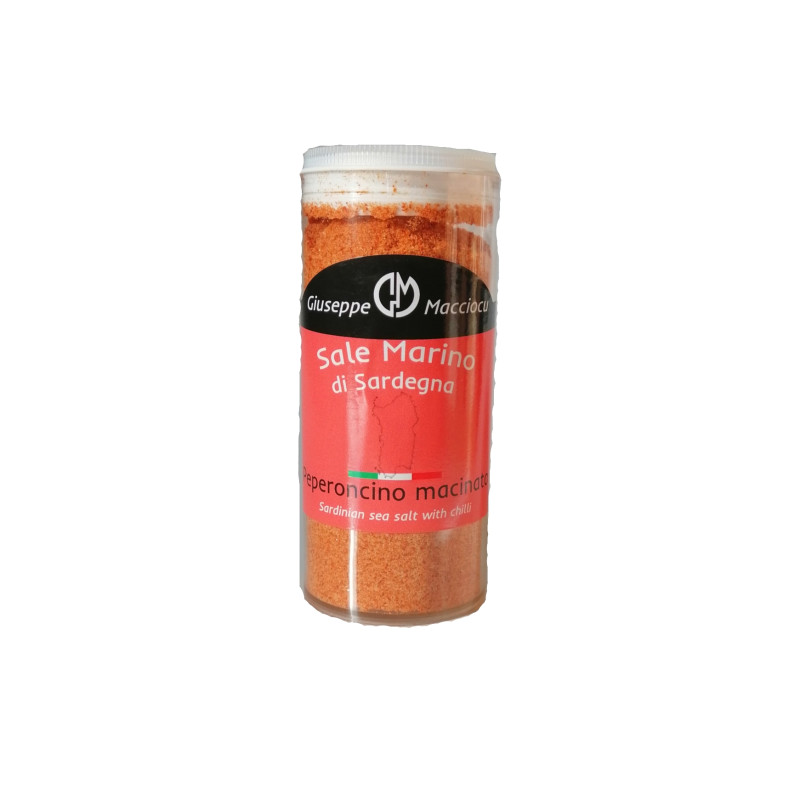 ﻿Unrefined Biologic sea salt + grinded red pepper 130gr cylinder with multi-spreader head