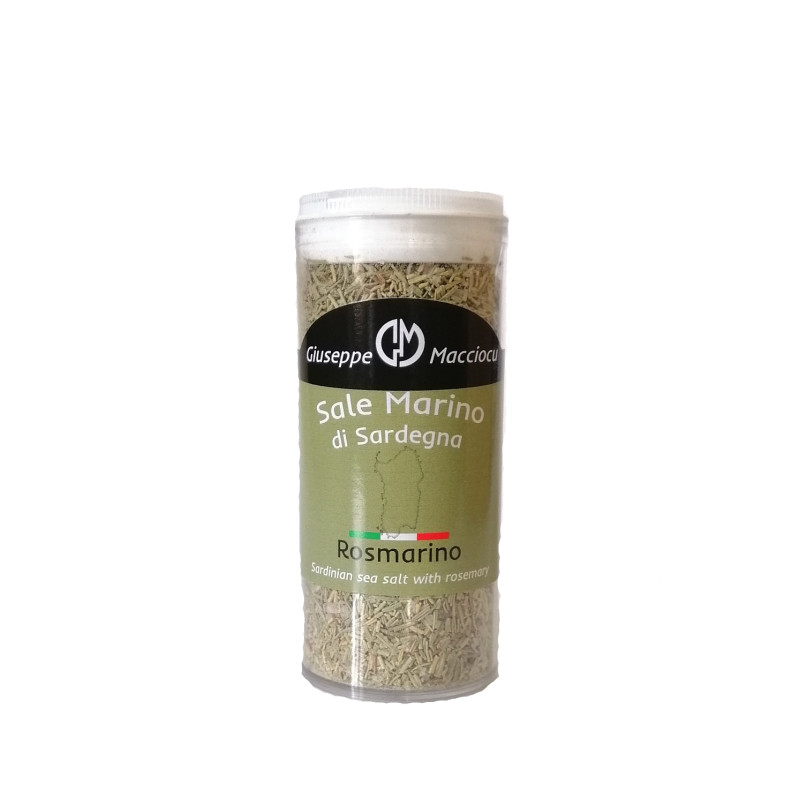 ﻿Unrefined Biologic sea salt + Rosemary leaves 100gr Jar with cylinder with multi-spreader head