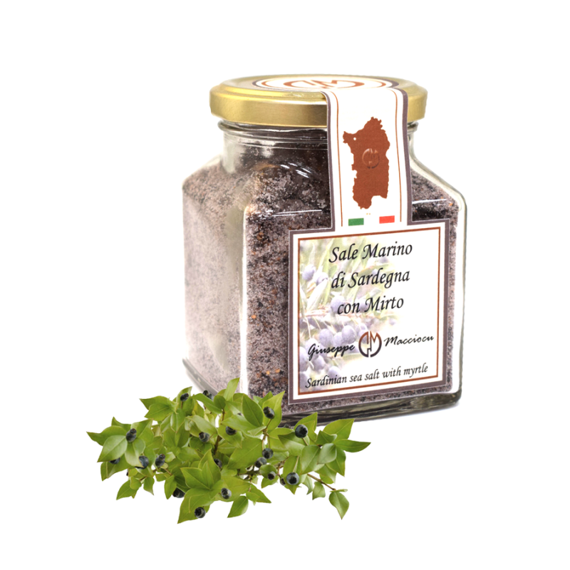 ﻿Sardinia sea salt with myrtle 210gr Jar with metal cap