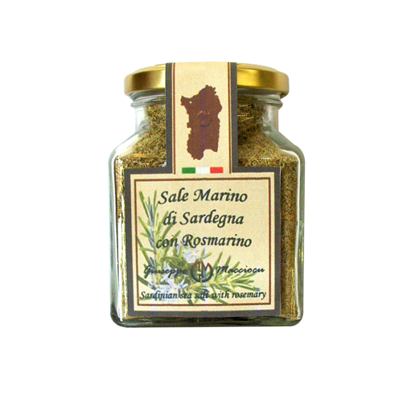 ﻿Sardinia sea salt with rosemary 210gr jar with metal cap